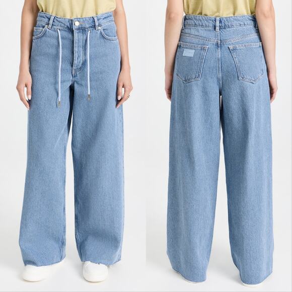 Ganni Denim - GANNI Heavy Weight Drawstring Wide Leg Jeans